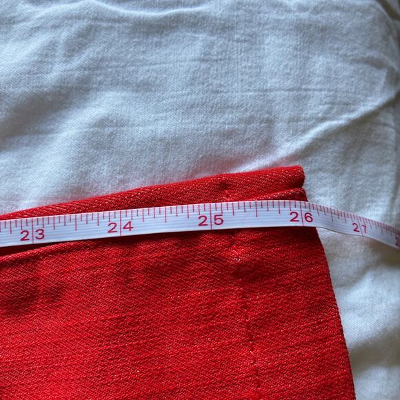 VTG Paper Denim and Cloth Jeans Jayne Wide Leg Mid Rise 27 Chili Red Designer - Picture 15 of 16